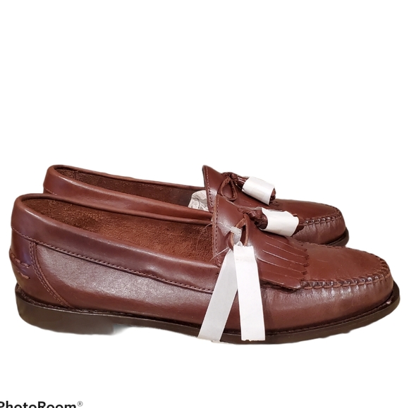 NEW G.H. Bass Cognac Esther Kiltie Tassle Leather Loafer - Picture 3 of 7